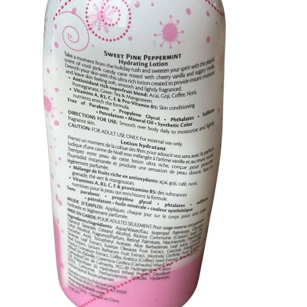 Vitabath Holiday Bliss Sweet Pink Peppermint Hydrating Lotion 12 oz